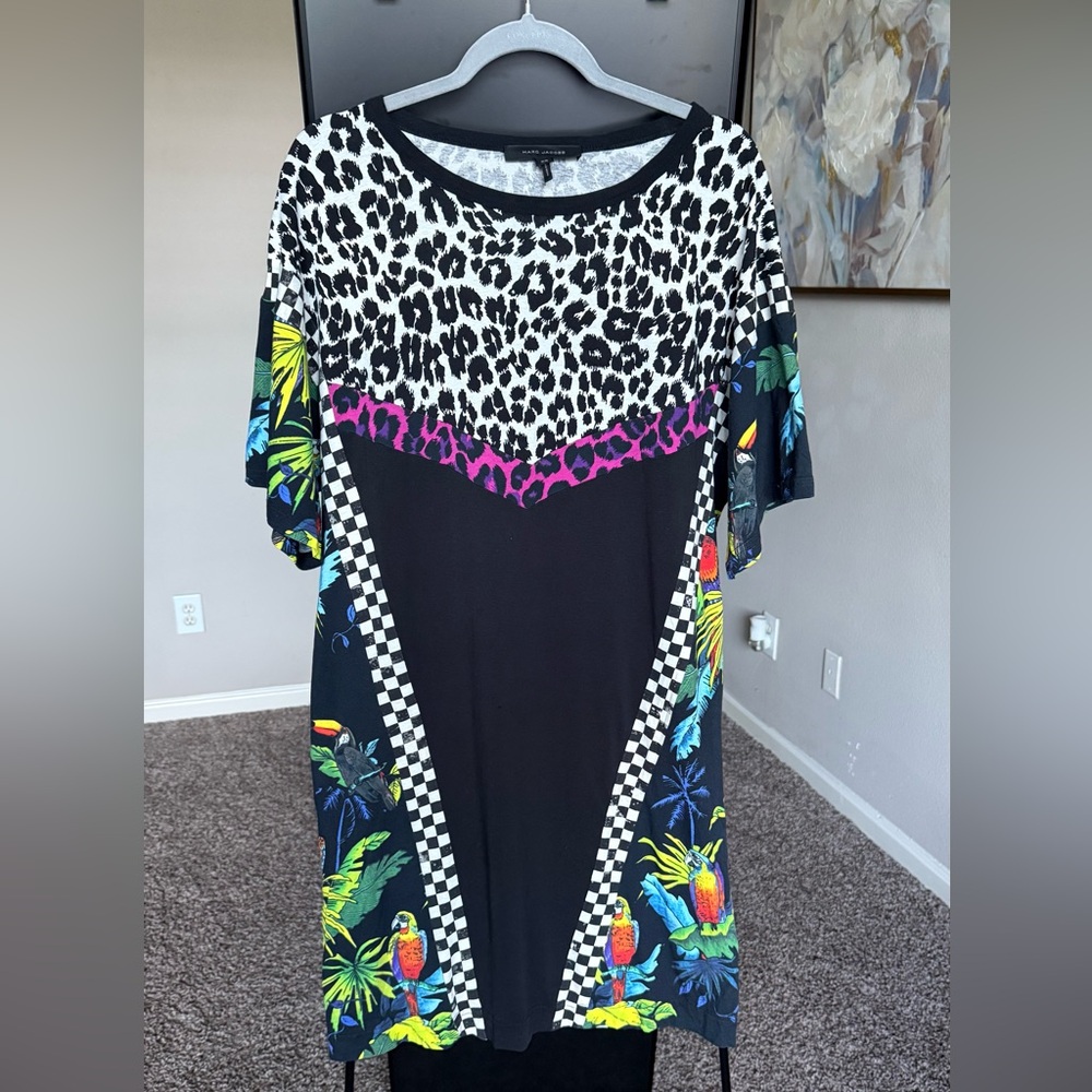 Marc Jacobs Black and Multicolor Patterned Dress